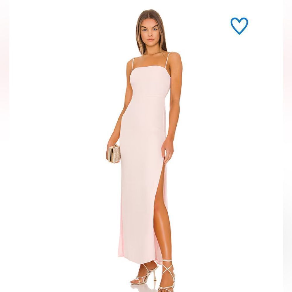 NWT Superdown Addison maxi dress blush pink chiffon slip Revolve M